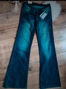 Spodnie jeansowe damskie  XS dzwony vintage  Y2K