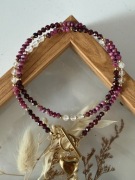 Naszyjnik turmalin granat kryształ górski 46 cm