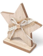 Figura dekoracyjna gwiazda wykonana z drewna 13 cm