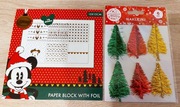 Bloczek / zestaw papierów świątecznych / zimowych 15x15 + naklejki choinki