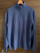 Ralph Lauren Quarter Zip - oryginalna niebieska bluza (NOWA Z METKAMI)