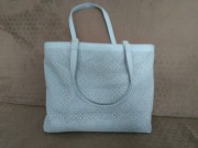 Do 7.12 Szara ażurowa torebka shopper A4 na ramię