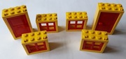 Lego zestaw drzwi 2szt 2x4x6 + okna 4szt 2x4x4 czerwony żółty 60599 60598