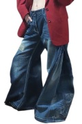 DNM Spodnie Ultra Szerokie Swag washed opium wide JNCO custom y2k  jeans