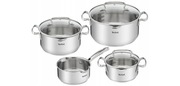 Zestaw garnków ze stali nierdzewnej TEFAL Duetto+ 7el G719S734 na indukcje