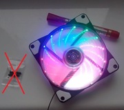 Wentylator 120mm PC z RGB, podświetlany multicolor, złącze Molex, NOWY bez