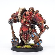 Warmachine Sergeant Dragos Dragadovich - złożony, trochę pomalowany.