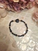 Bransoletka handmade z naturalnych kamieni hematyt obsydian onyks