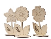 Kwiatek drewniany,baza do zdobienia,wzory,15 cm