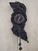 Zegar ścienny skóra naturalna brązowy 