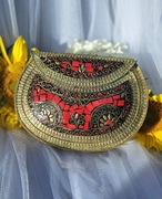 Torebka orientalna boho bohemian kopertówka metalowa czerwona retro