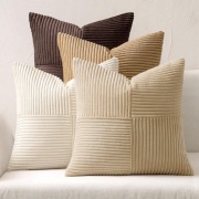 MIULEE Poszewki na poduszki 40 x 40 zestaw 4 sztuk w odcieniach kawy
