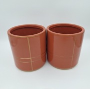 Zestaw 2 szt. Donica Riverdale Suus 18 cm – Brique/Złoto