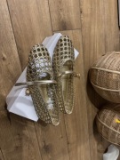 Baleriny złote damskie 