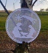 Szydełkowe obręcze do okna świąteczne 