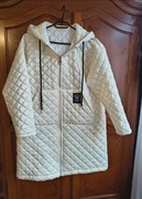 Pikowany płaszczyk rozmiar xl perłowy