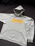 Thrasher Flame Logo Grey Hoodie Boxy Oversize unisex