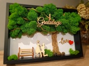 Żywy obraz drzewo3D mech chrobotek,na każdą okazję