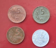 4 szt. 5 groszy z 1949