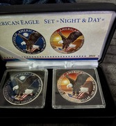 SREBRNE MONETY 2 RAZY 1 $ USA Ag 999.9 2022 BOGINI LIBERTY EAGLE DAY NIGHT