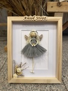 Anioł Stróż dla dziewczynki,ze sznurka,Chrzest, prezent, urodziny itd