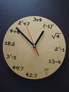 MATEMATYCZNY MŁODZIEŻOWY DREWNIANY ZEGAR ŚCIENNY PREZENT DLA NASTOLATKA 