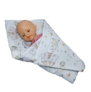 Becik / różek dla lalki – wzór „noc w cyrku” – 50na50 cm – bawełna