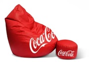 Puf z podnóżekiem Coca-cola