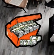 Dywan flanelowy antypoślizgowy „Skarb na pieniądze” dekoracyjny