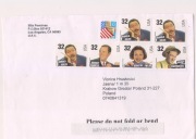 koperta obiegowa ze znaczkami osobistości USA