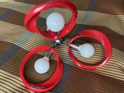 Żyrandol czerwony 3 żarówki