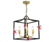 *NOWA Brak elementów Żyrandol 4-Punktowy, Rustykalne Złoto