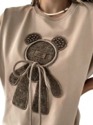 T-shirt oversize teddy beż