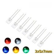Dioda LED 2x5x7mm prostokątna clear - do wyboru 5 kolorów - 10 sztuk