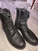 Sztyblety Męskie Militarne Buty Motocyklowe Trzewiki Skóra 71 Czarny 44