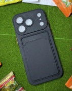 Etui Card Holder iPhone 17 Pro Czarne + Portfel