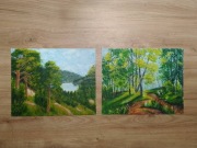 WYPRZEDAŻ KOLEKCJI: ZESTAW RĘCZNIE MALOWANYCH OBRAZÓW - ZIELONO MI