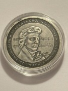 Chopin. Moneta srebrzona ox. Fi 32 mm. Gyges