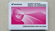 Oryginalna instrukcja obsługi Honda CBF600S/N/A,angielski, etui