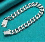Srebrna Silver Sterling 925 bransoleta damska 20cm 10mm  Piękna Bransoletka