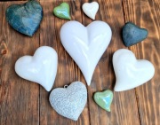 Serduszka, Dekoracyjne serca Zestaw, ozdoby MIX 18 szt