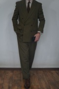 Zara garnitur dwurzędowy khaki 48 180/96/84 elegancki premium smart casual