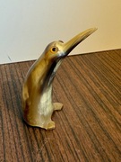 Figurka z rogu – rękodzieło – ptak/pingwin 