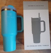 Autsel Travel Mug Kubek termiczny za słomką duży 1200 ml szary