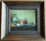 Obraz olejny na płótnie, kopia Martwa natura z fajką Pieter Claesz