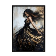 Plakat 30x40cm -Kobieta4 ,obraz, czerń,złoto,szare,nowoczesne