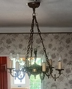 Żyrandol mosiężny 6 punktów świetlnych