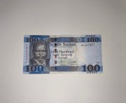 Sudan Południowy 100 funtów 2019 r. UNC / banknot zagraniczny