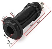 Gniazdo cylindryczne duży jack (6.35mm) stereo czarne