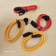 MIX Kabel SATA III 6 GB/s ok. 50 cm wtyk prosty kątowy 90 sprawne ATA IDE 3